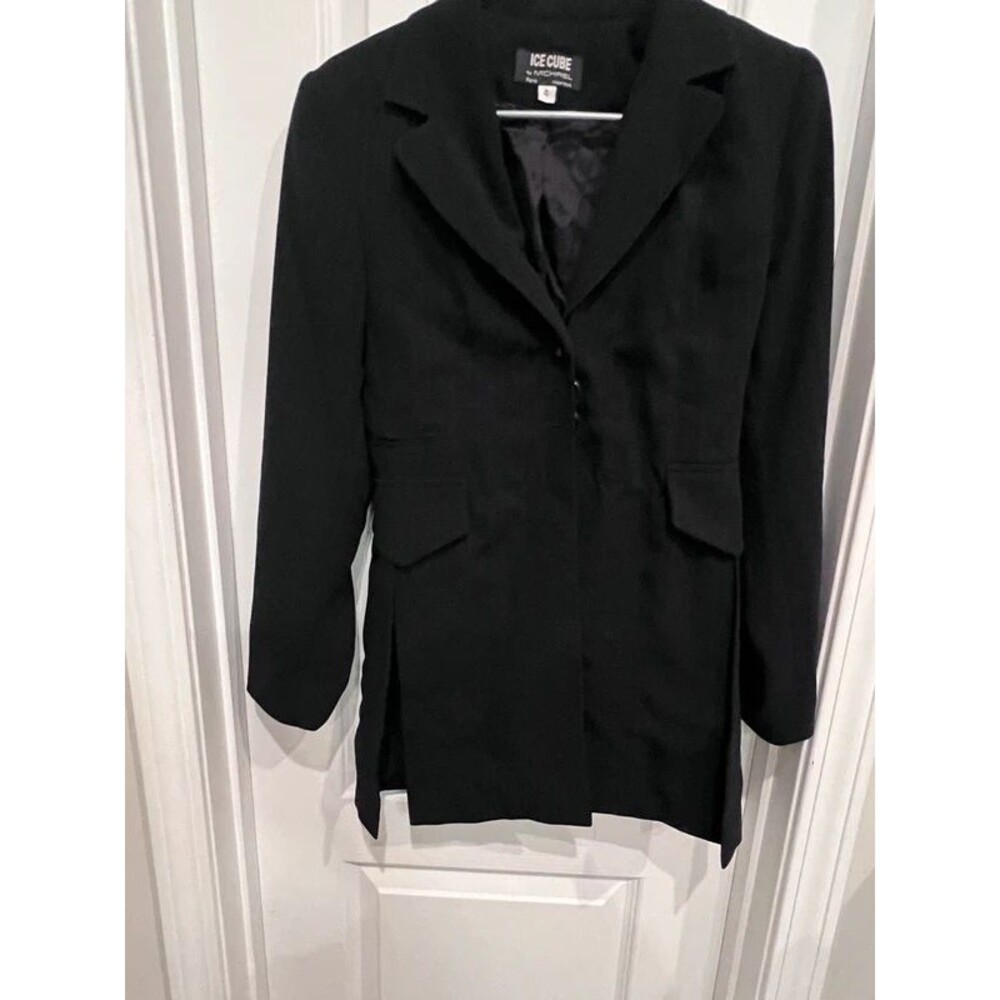 Ice Cube by Michael Women’s Black Longline Blazer Jacket Size 4 Career Office